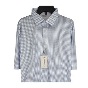 NWT Collars and Co Dress Collar Polo Blue White Size 2XL Relaxed